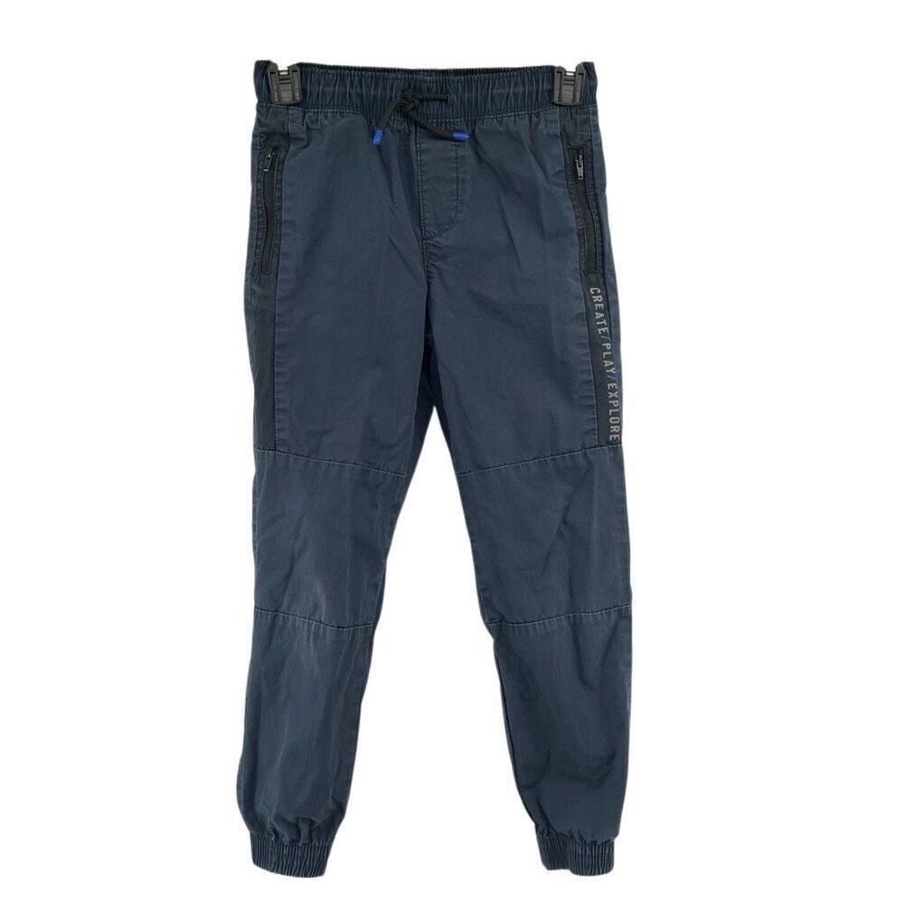 H&M Boys Navy Blue 100% Cotton Joggers Size 8 | Elastic Drawstring Waist